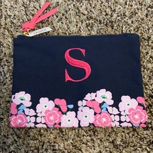 Crown and Ivy Navy Monogram ZIP Pouch